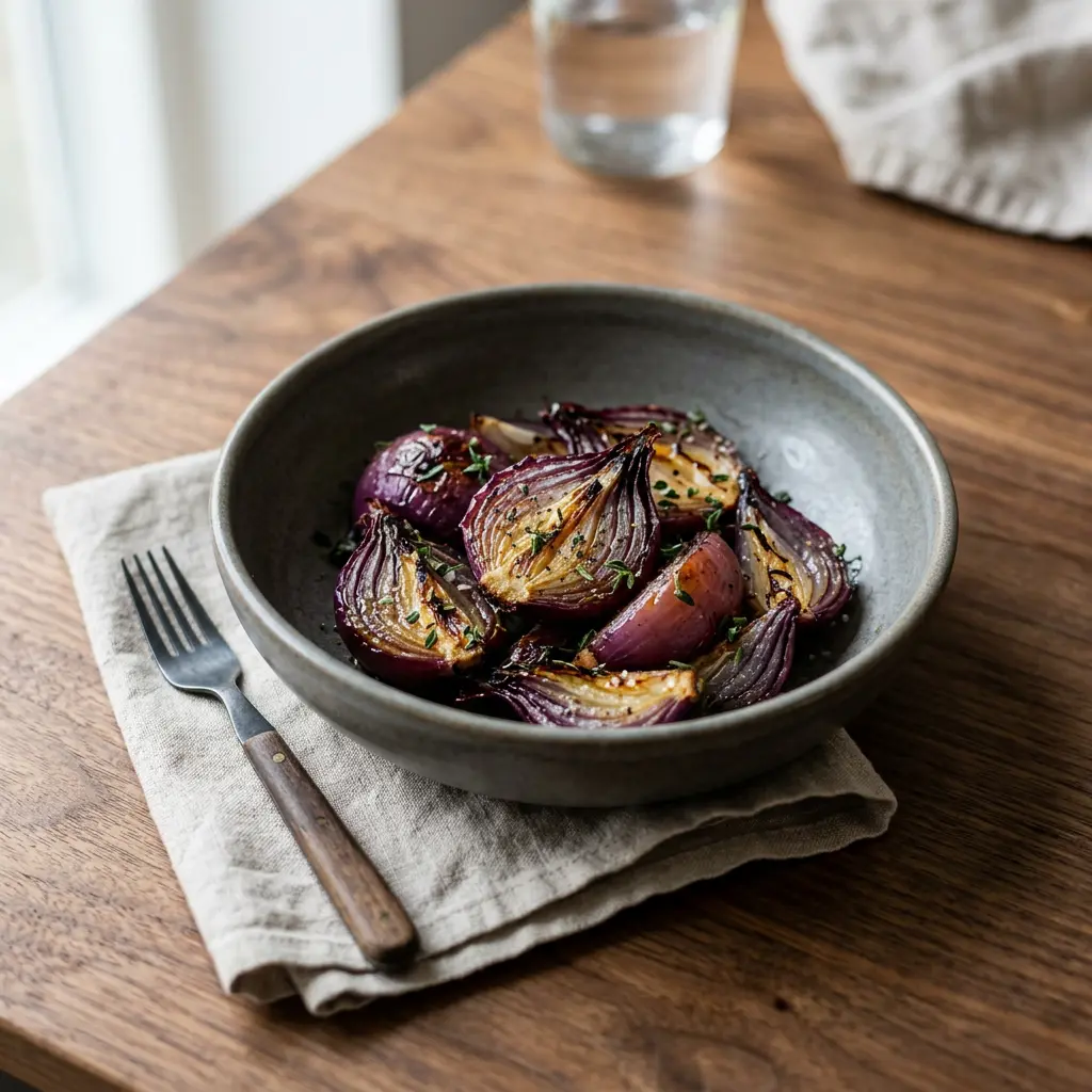 Foto av det färdiga receptet Rödlök i airfryer