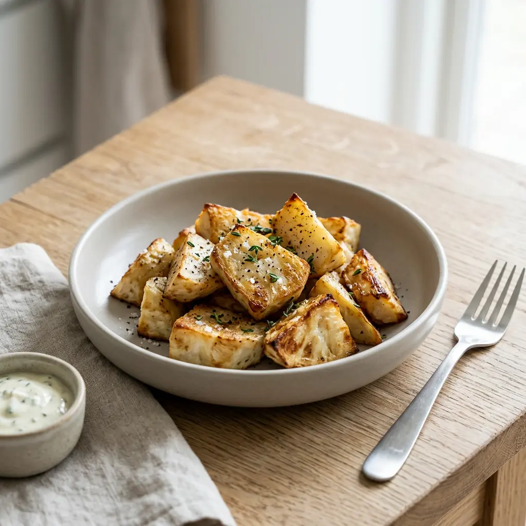 Foto av det färdiga receptet Rotselleri i airfryer