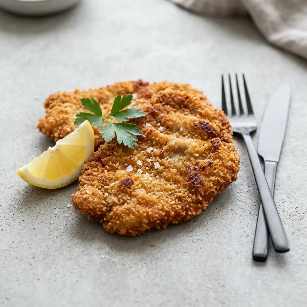 Foto av det färdiga receptet Schnitzel i airfryer