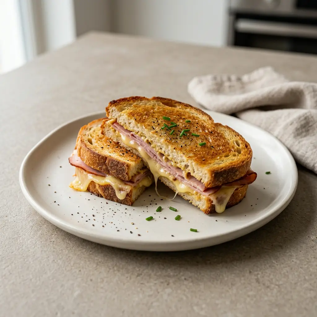 Foto av det färdiga receptet Skinktoast i airfryer