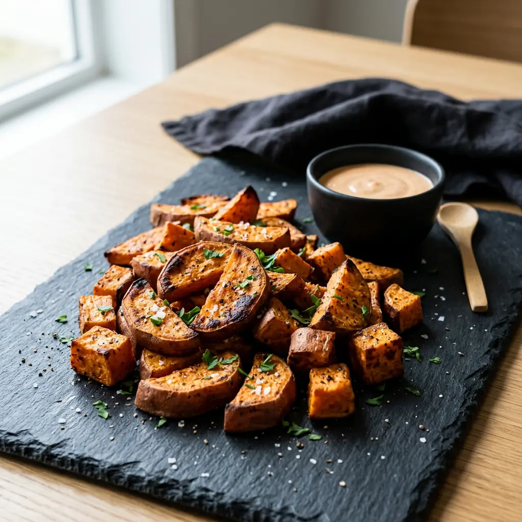 Foto av Sötpotatis i airfryer med krispigt resultat från airfryer