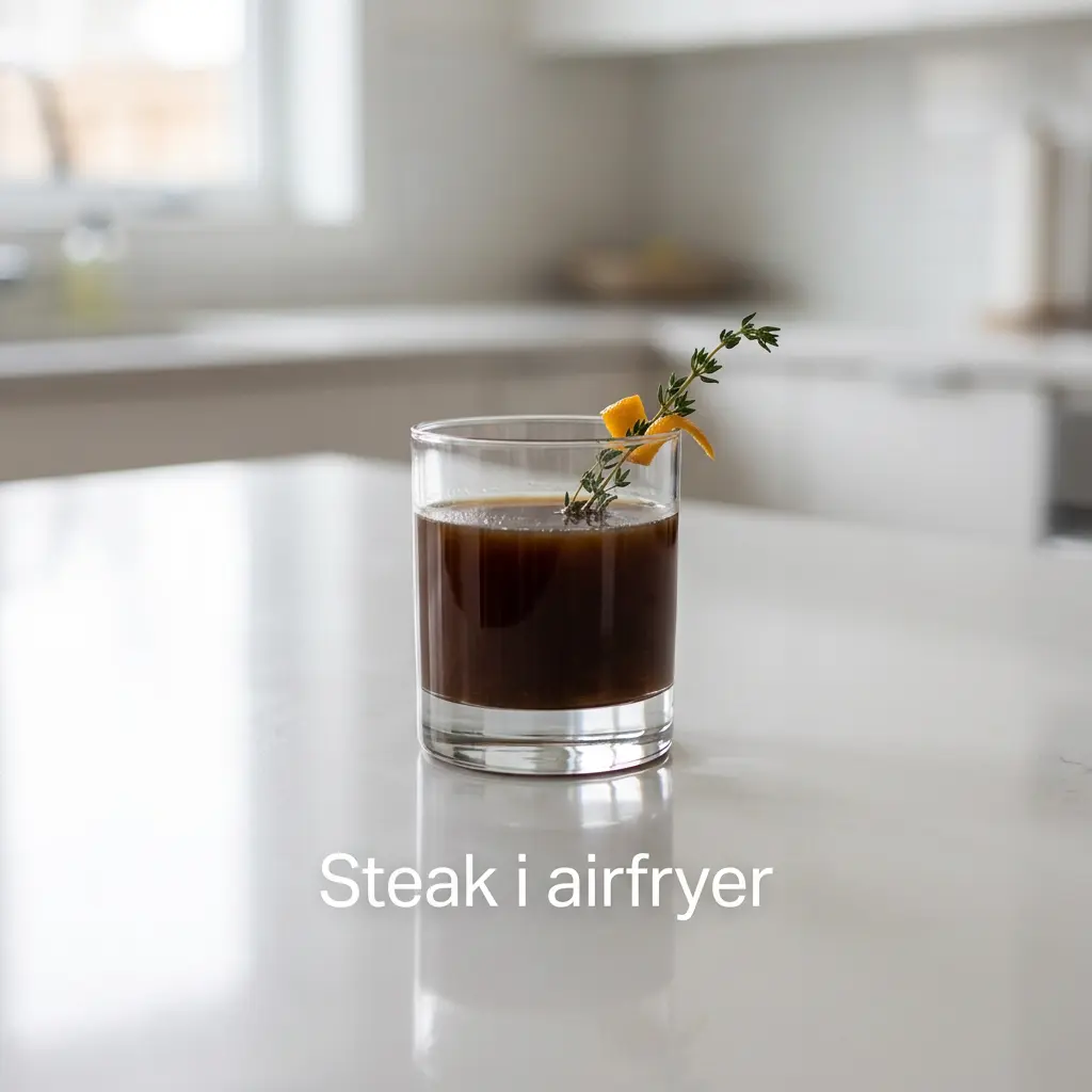 Foto av Steak i airfryer med färdiglagat kött från airfryer