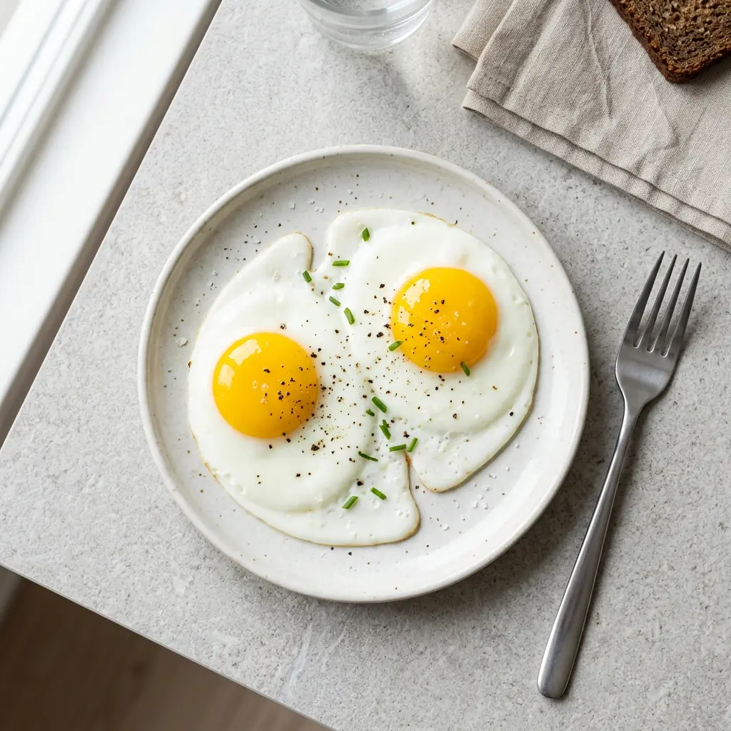 Foto av det färdiga receptet Stekt ägg i airfryer