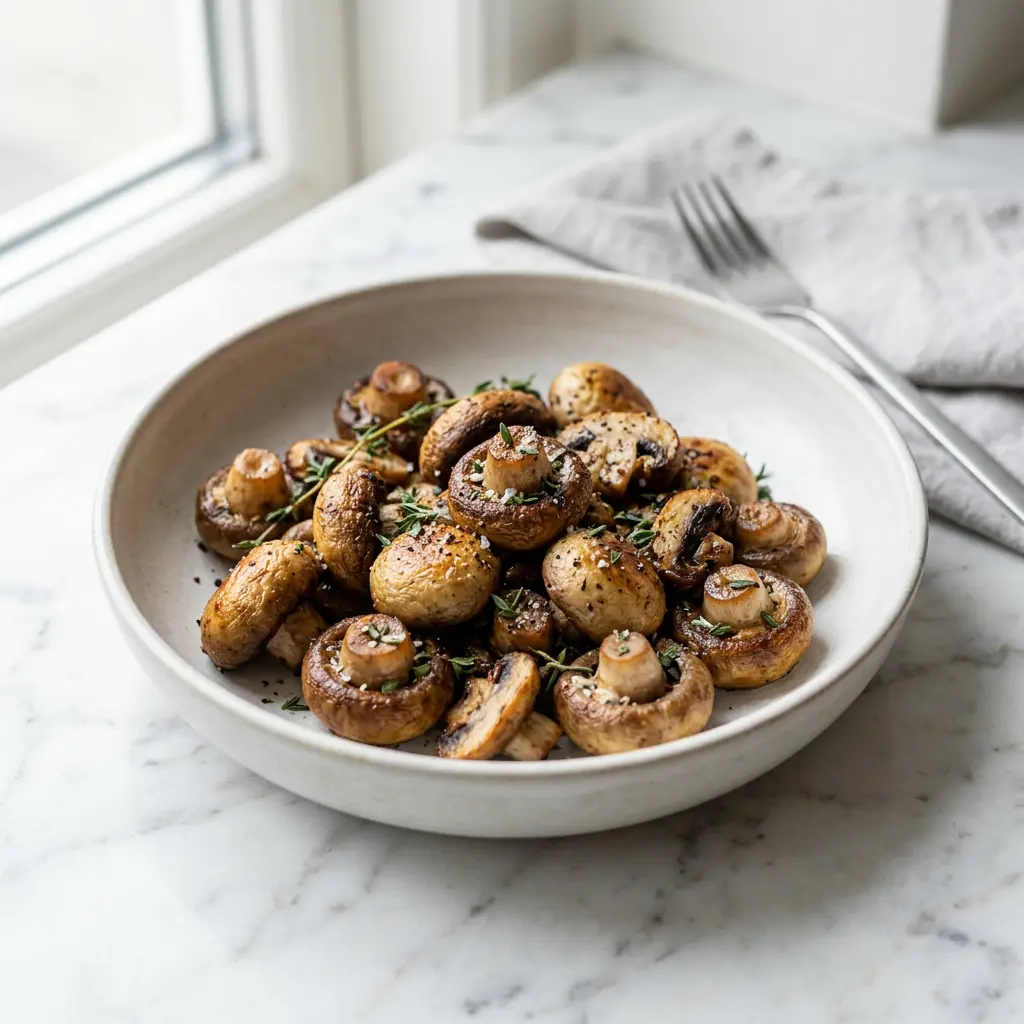 Foto av Svamp i airfryer med grönsaker tillagade i airfryer