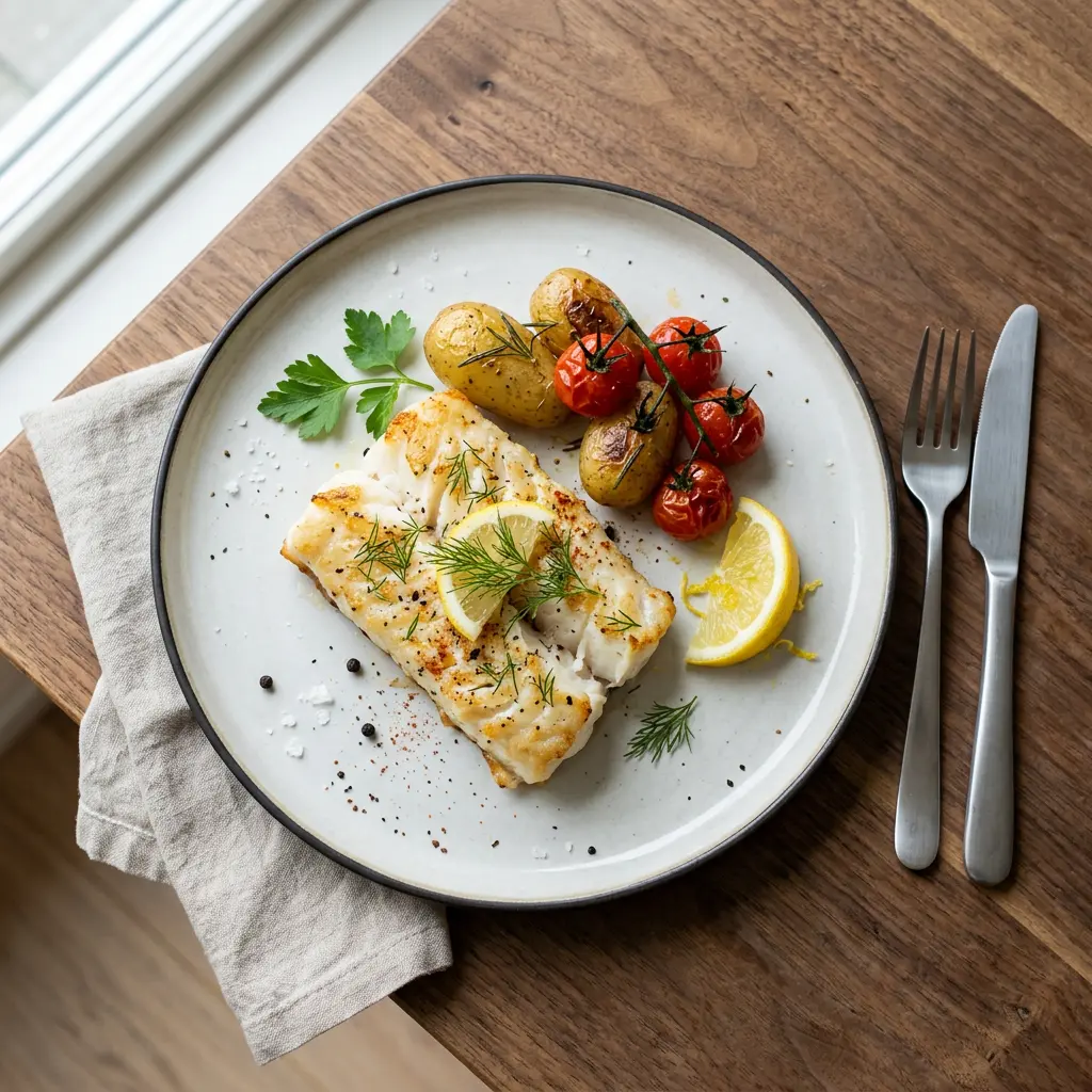 Foto av Torsk i airfryer med färdiglagad fisk eller skaldjur