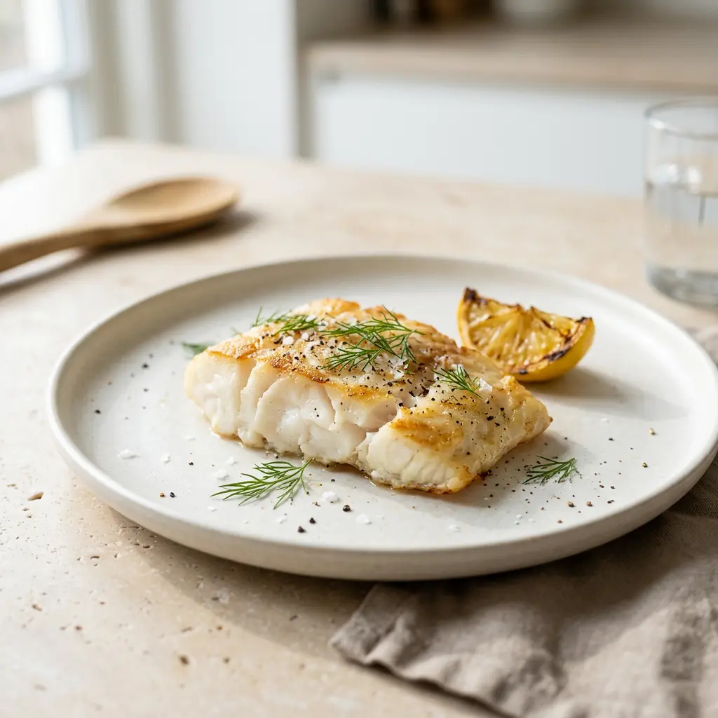 Foto av Torskfilé i airfryer med färdiglagad fisk eller skaldjur