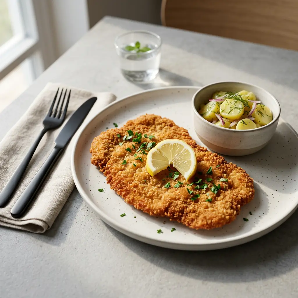 Foto av det färdiga receptet Wienerschnitzel i airfryer