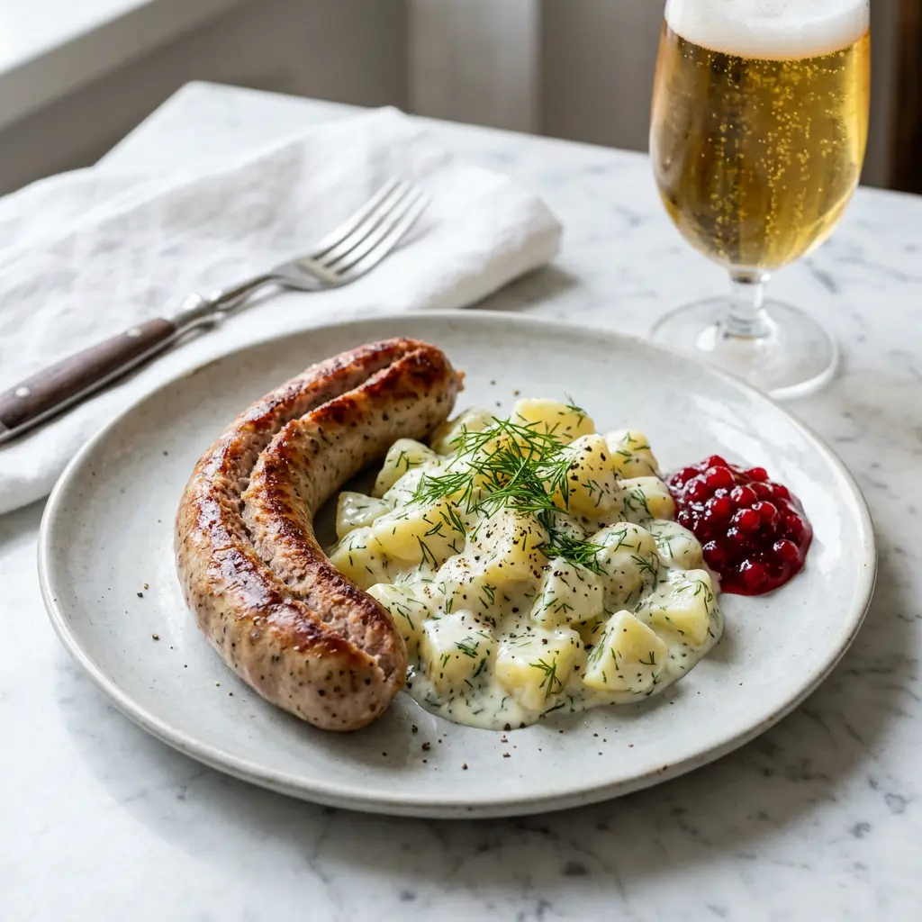 Foto av Isterband med dillstuvad potatis redo att serveras