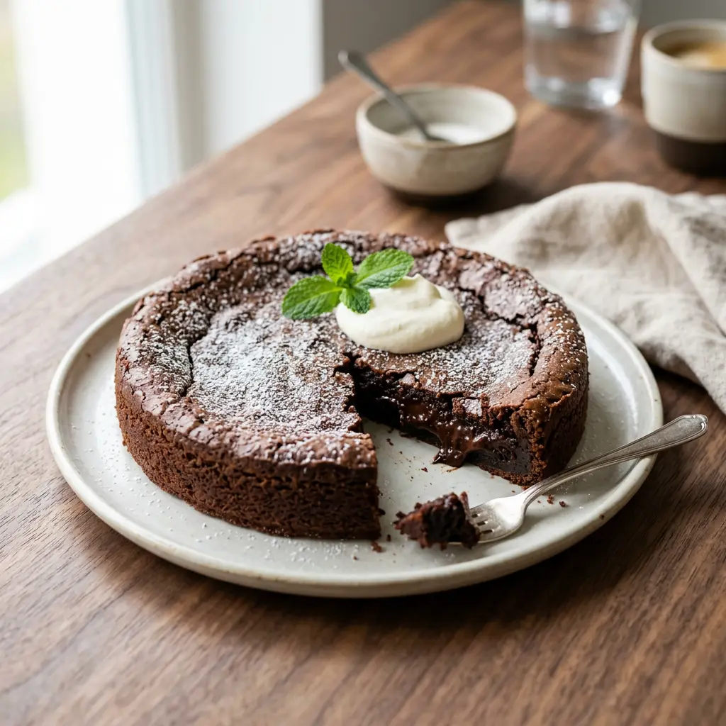 Foto av Kladdkaka redo att serveras